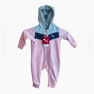 Puma Infant Baby Full Zipper Fleece One Piece Hooded Coverall Rose
Size 3-6M